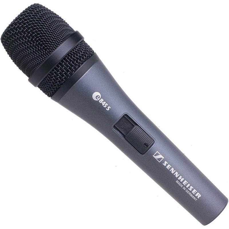 SENNHEISER E845 S MICROFONO SUPERCARDIOIDE VOCE DINAMICO CON SWITCH ON-OFF