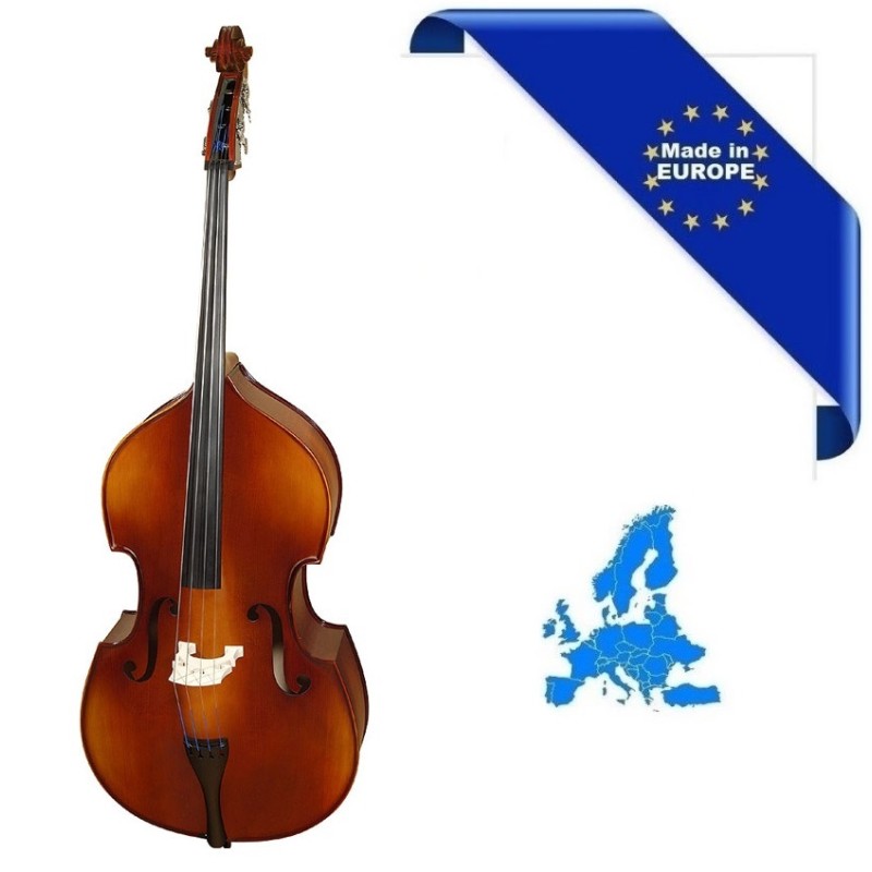 CONTRABBASSO 4/4 ALL MADE IN EUROPE TOP ABETE MASSELLO FONDO/FASCE ACERO MASSELLO TASTIERA/PIROLI EBANO