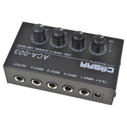 COBRA ACA-003 MIXER ULTRA COMPATTO DI LINEA 4 CANALI CONNETTORI JACK 6,35 MM