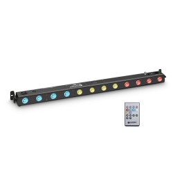 CAMEO TRIBAR 200 IR BARRA A 12 LED TRICOLORE DA 3 W IN ALLOGGIAMENTO NERO CON TELECOMANDO IR