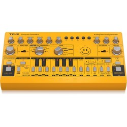 BEHRINGER TD-3 AM GIALLO SINTETIZZATORE ANALOGICO DI BASSI CON STEP SEQUENCER ARPEGGIATORE E FILTRO RISONANTE