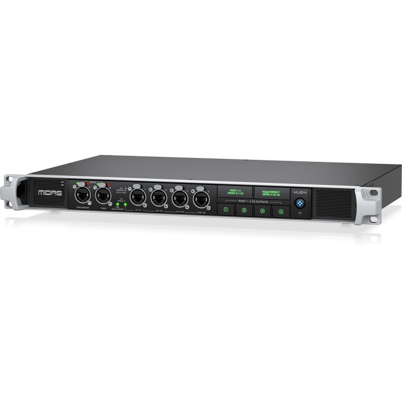 MIDAS HUB4 ALIMENTAZIONE REMOTA PER 4 MONITOR PERSONALI DP48 E DL8 STAGECONNECT AES50 IN THRU