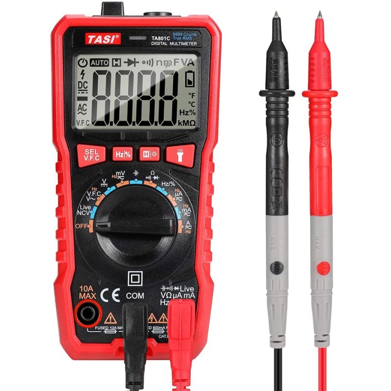 TASI TA801C MULTIMETRO DIGITALE AUTOMATICO LCD TESTER NCV TENSIONE CORRENTE ELETTRICA AC/DC