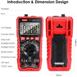 TASI TA801C MULTIMETRO DIGITALE AUTOMATICO LCD TESTER NCV TENSIONE CORRENTE ELETTRICA AC/DC