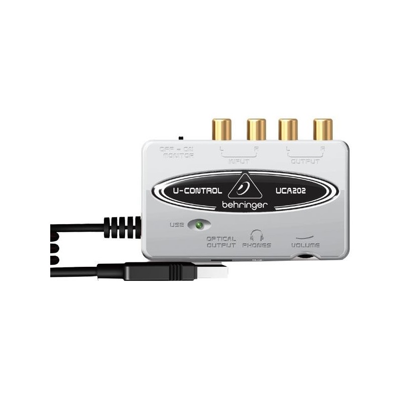BEHRINGER UCA202 U-CONTROL INTERFACCIA AUDIO USB SILVER 48KHZ PC MAC + USCITA OTTICA S/PDIF + SOFTWARE