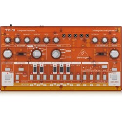 BEHRINGER TD-3 TG ARANCIONE SINTETIZZATORE ANALOGICO DI BASSI CON STEP SEQUENCER ARPEGGIATORE E FILTRO RISONANTE