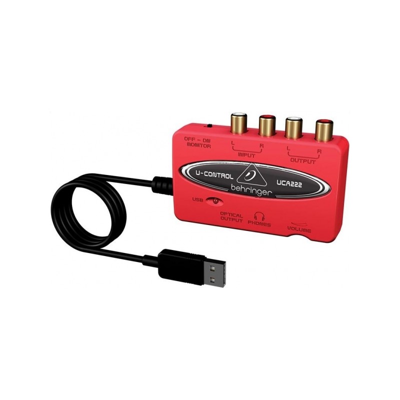 BEHRINGER UCA222 U-CONTROL INTERFACCIA AUDIO USB ROSSA 48KHZ + USCITA OTTICA S/PDIF + SOFTWARE