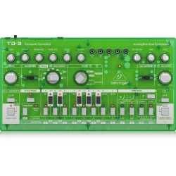 BEHRINGER TD-3 LM VERDE SINTETIZZATORE ANALOGICO DI BASSI CON STEP SEQUENCER ARPEGGIATORE E FILTRO RISONANTE