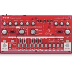 BEHRINGER TD-3 SB ROSSO SINTETIZZATORE ANALOGICO DI BASSI CON STEP SEQUENCER ARPEGGIATORE E FILTRO RISONANTE