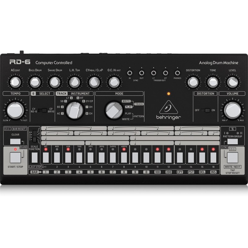 BEHRINGER RD-6 BK RHYTHM DESIGNER BLACK DRUM MACHINE NERA