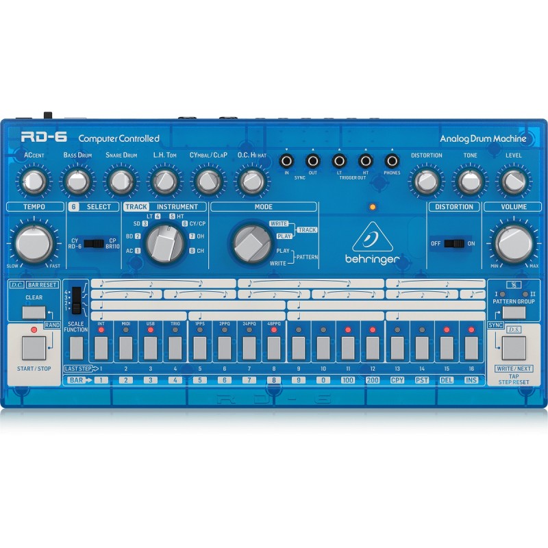 BEHRINGER RD-6 BB RHYTHM DESIGNER BLUE DRUM MACHINE CELESTE