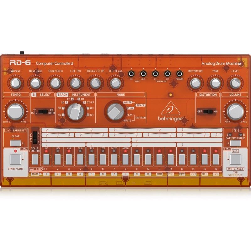 BEHRINGER RD-6 TG RHYTHM DESIGNER ORANGE DRUM MACHINE ARANCIONE