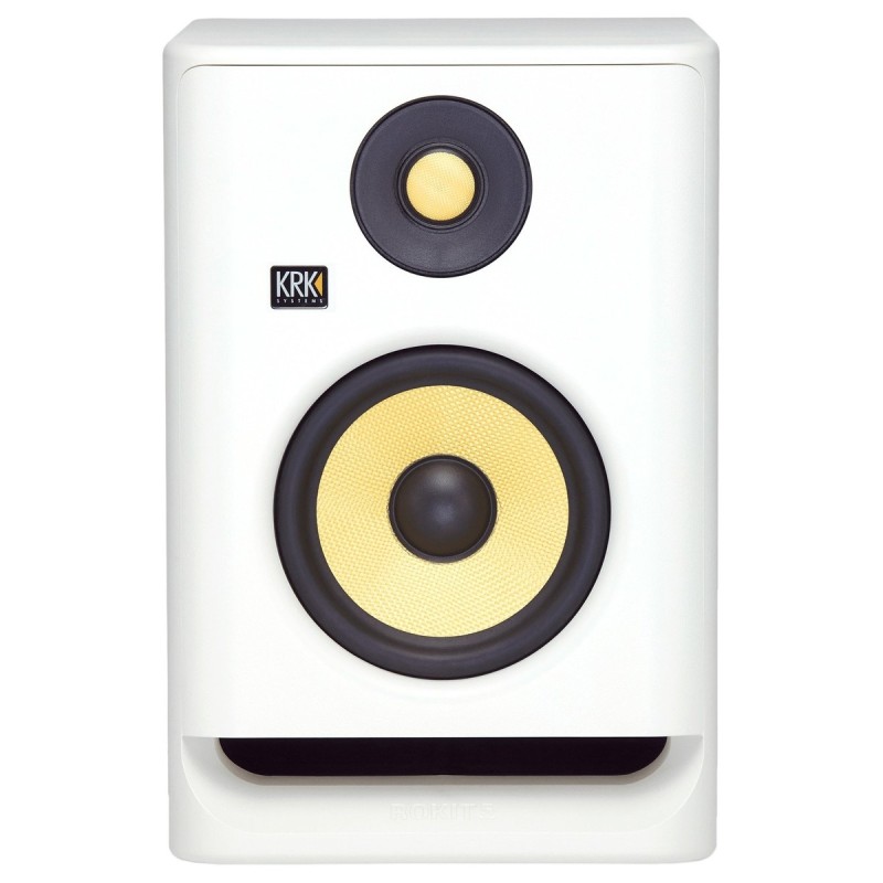 KRK RP5-G4W ROKIT MONITOR DA STUDIO 55 WATT BIAMPLIFICATO WOOFER 5" BIANCO + DSP ROOM TUNING TRAMITE APP
