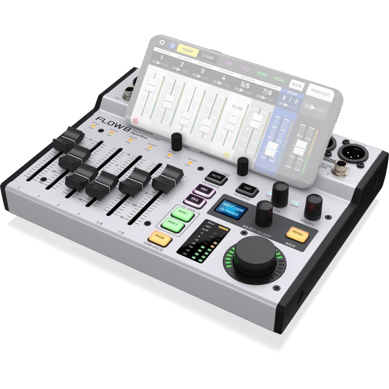 BEHRINGER FLOW 8 MIXER DIGITALE 8 INGRESSI AUDIO BLUETOOTH CONTROLLO APP 2 PROCESSORI EFFETTI USB