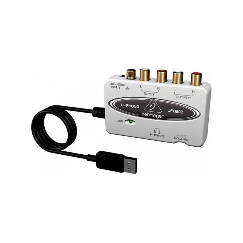 BEHRINGER UFO202 U-PHONO INTERFACCIA AUDIO 48 KHZ USB + SOFTWARE + PREAMPLIFICATORE PER GIRADISCHI IPAD IPOD CON PHONO PREAMP GR