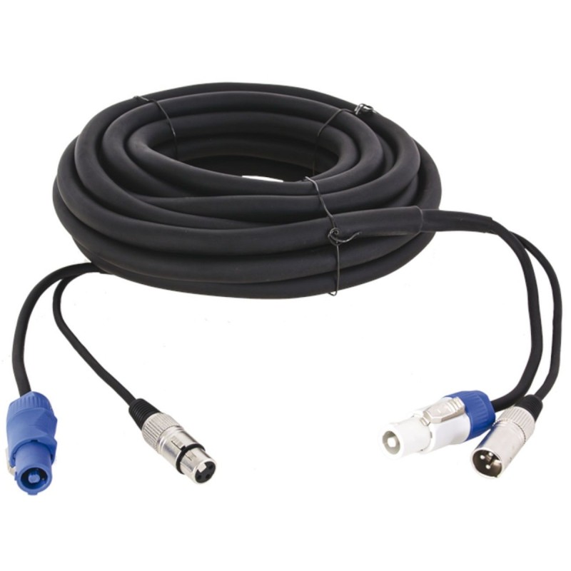 COBRA CPD-03P CAVO COMBO 3 MT DMX MASCHIO-FEMMINA E POWERCON IN/OUT PER PROIETTORI PAR LED EFFETTI LUCE