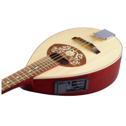 HORA MANDOLINO PORTOGHESE 2-PA MADE IN EUROPE IN MASSELLO EQ ARTEC TOP ABETE E ACERO FONDO FASCE MANICO SCALA 332mm