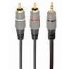 CABLEXPERT 3.5 MM STEREO PLUG TO 2*RCA PLUGS 2.5M CABLE, GOLD-PLATED CONNECTORS