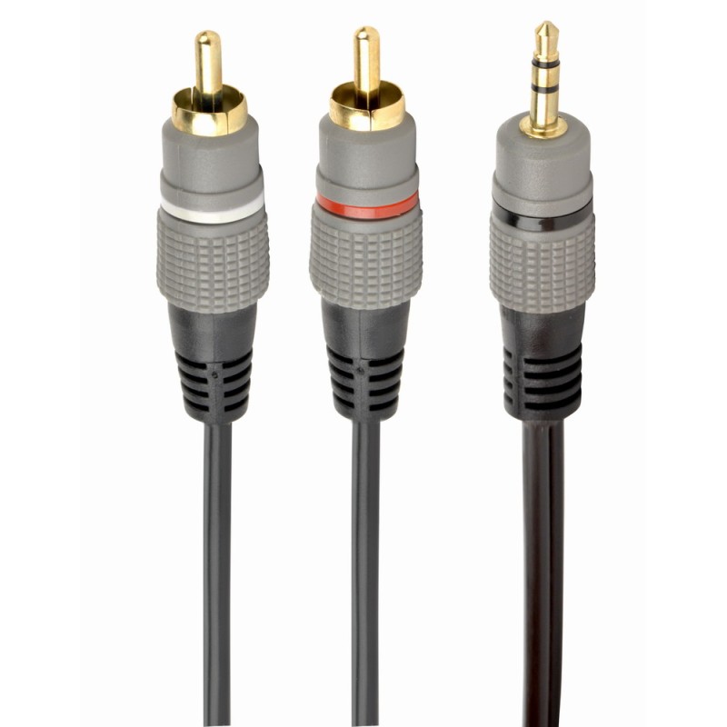 CABLEXPERT 3.5 MM STEREO PLUG TO 2*RCA PLUGS 5M CABLE, GOLD-PLATED CONNECTORS