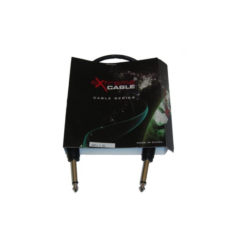 EXTREME JJ03 CAVO JACK MONO 1,4" 6,3mm-JACK MONO 1/4" 6,3mm 0,3 MT