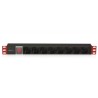 TECHLY I-CASE STRIP-81U MULTIPRESA DA 1U RACK 8 PRESE UNEL PULSANTE LUMINOSO CON COVER E CAVO 2 MT