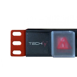 TECHLY I-CASE STRIP-81U MULTIPRESA DA 1U RACK 8 PRESE UNEL PULSANTE LUMINOSO CON COVER E CAVO 2 MT