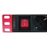 TECHLY I-CASE STRIP-91U MULTIPRESA DA 1U RACK 9 PRESE UNEL PULSANTE LUMINOSO CON COVER E CAVO 2 MT