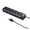 GEMBIRD UHB-U2P7-03 HUB USB 7 PORTE CON SWITCH ON-OFF PER OGNI USCITA + ALIMENTATORE ESTERNO