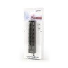 GEMBIRD UHB-U2P7-03 HUB USB 7 PORTE CON SWITCH ON-OFF PER OGNI USCITA + ALIMENTATORE ESTERNO