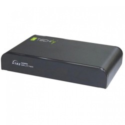 TECHLY SPLITTER HDMI 4K UHD 3D 2 VIE IN METALLO CON ALIMENTATORE