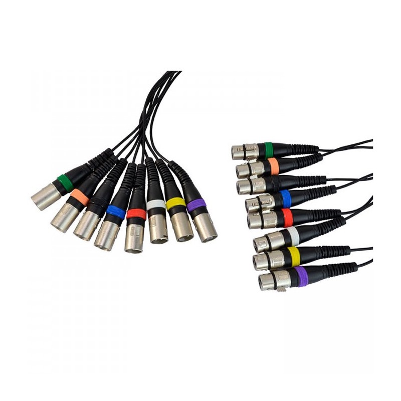 COBRA CP070-15 CAVO MULTICORE DI 15 METRI DA 8 XLR FEMMINA A 8 XLR MASCHIO