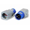 ADATTATORE CORRENTE DA SPINA CEE IP20 16A 2P+T 3POLI A PRESA FEMMINA SCHUKO E 10A/16A BIPASSO