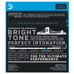 D'ADDARIO EXL150 REGULAR LIGHT CORDIERA PER CHITARRA ELETTRICA 12 CORDE NICKEL WOUND 10-46