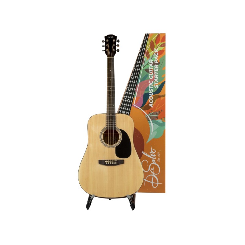 DE SALVO AG1NT CHITARRA ACUSTICA DREADNOUGHT NATURAL 4/4 + ACCESSORI