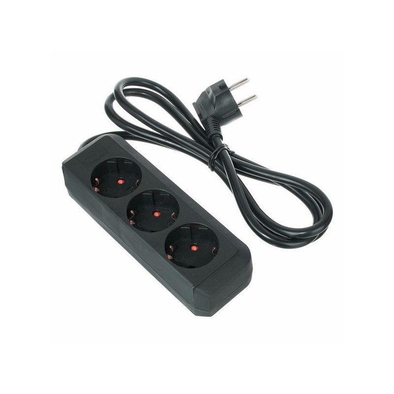 STAIRVILLE MULTIPRESA POWER SPLIT 3 WAY BK SPINA E USCITE SCHUKO CAVO 3X1.5 MM2 DA 1.5MT