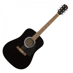 FENDER FA115 DREADNOUGHT PACK BLACK KIT CON CHITARRA ACUSTICA NERA BORSA TRACOLLA PLETTRI E LEZIONI ONLINE