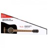 FENDER FA115 DREADNOUGHT PACK BLACK KIT CON CHITARRA ACUSTICA NERA BORSA TRACOLLA PLETTRI E LEZIONI ONLINE