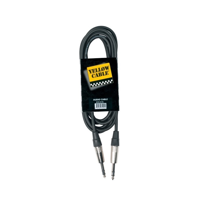 YELLOW CABLE K15-6 CAVO AUDIO JACK STEREO - JACK STEREO SCHERMATO 6 METRI