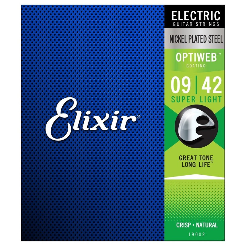 ELIXIR OPTIWEB 19002 SUPER LIGHT MUTA DI CORDE PER HITARRA ELETTRICA NIKEL WOUND 009-042