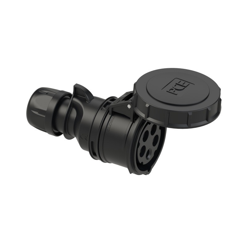 PCE-2252-6X PRESA CEE 32A 5P (3P+N+T) 415V IP67 5 POLI FEMMINA NERA SHARK BLACK