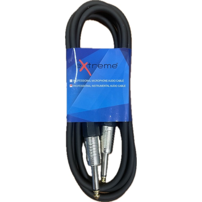 EXTREME JJ1 CAVO JACK MONO 1/4" 6.3mm - JACK MONO 1/4" 6.3 mm 1 MT CAVO AUDIO DI SEGNALE SCHERMATO