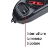 ROSI EMILIA RS94002 MULTIPRESA 3 USCITE SCHUKO+10A+16A INTERRUTTORE LUMINOSO CAVO 1.5MT