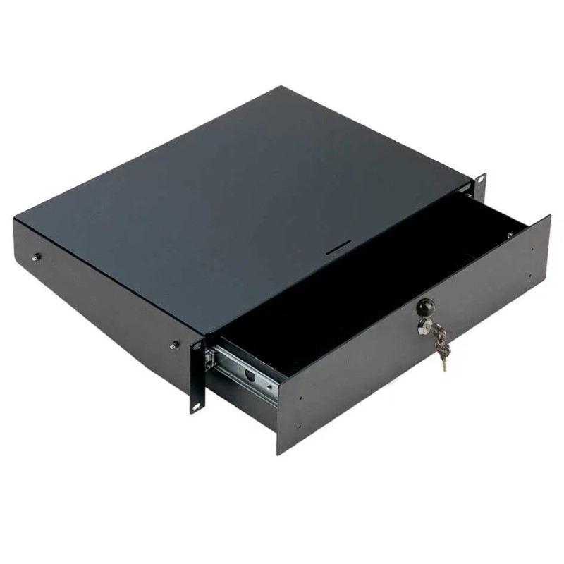 EUROMET 01912 CASSETTO RACK 19" 2 UNITA' IN ACCAIO PROFONDO 29CM CHIUSURA CON SERRATURA