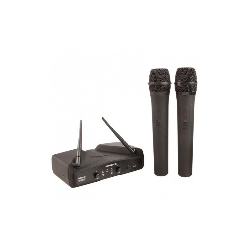 PROEL WM202DM DOPPIO RADIOMICROFONO MANO UHF