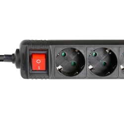 ADAM HALL 8747 S3 CIABATTA MULTIPRESA 3 PRESE 16A SCHUKO USCITE 2P+T INTERRUTTORE LUMINOSO CAVO CORRENTE 1.4MT 3X1.5MM2