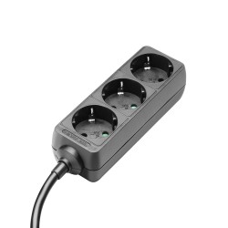 ADAM HALL 8747 X3 CIABATTA MULTIPRESA 3 PRESE 16A SCHUKO USCITE 2P+T CAVO CORRENTE 1.4MT 3X1.5MM2