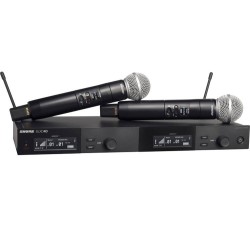 SHURE SLXD24DE/SM58 DOPPIO RADIOMICROFONO PALMARE DIGITALE WIRELESS A MANO CAPSULA SM 58 - J53 562 - 606 Mhz