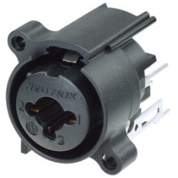 NEUTRIK NCJ6FA-V-0 PRESA COMBO XLR E JACK STEREO A PANNELLO CONTATTI DRITTI NERO