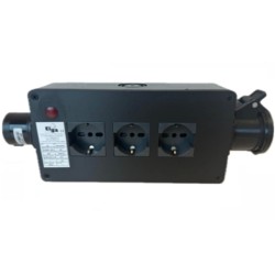 ELGA PCN-3UPCN POWERBOX PASSANTE CEE 16A-3P 3 PRESE UNEL 10A-16A-SHUKO CON RILANCIO E SPIA DI RETE