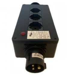 ELGA PCN-3UPCN POWERBOX PASSANTE CEE 16A-3P 3 PRESE UNEL 10A-16A-SHUKO CON RILANCIO E SPIA DI RETE